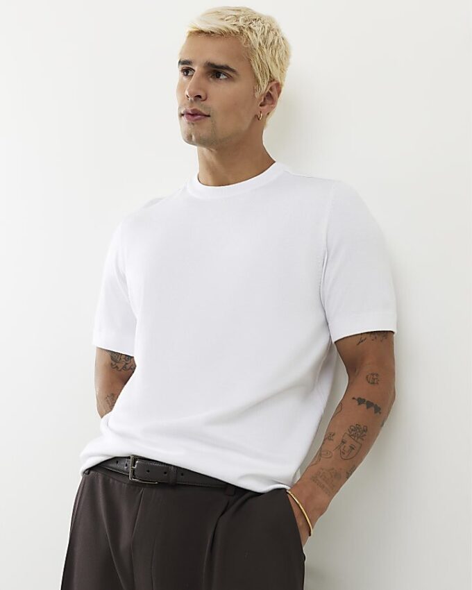 White Knitted T-Shirt