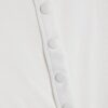 White Long Sleeve Ribbed Popper Top