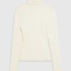 White Long Sleeve Roll Neck Top
