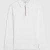 White Muscle Fit Hexagon Polo Shirt