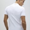 White Muscle Fit Ribbed Polo Shirt