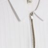 White Muscle Fit Ribbed Polo Shirt