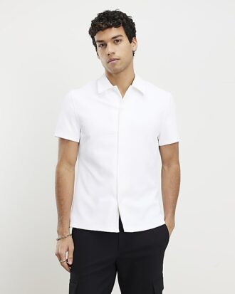 White Muscle Fit Shirt