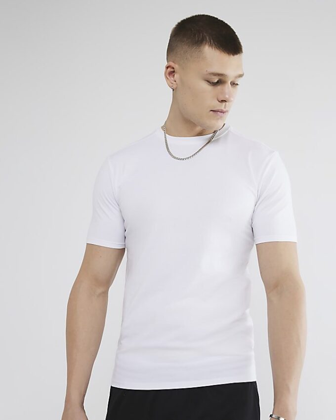 White Muscle Fit Short Sleeve T-Shirt