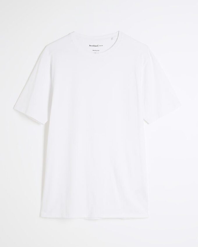 White Muscle Fit Short Sleeve T-Shirt
