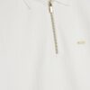 White Muscle Fit Textured Polo Shirt