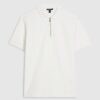 White Muscle Fit Textured Polo Shirt