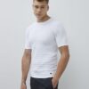 White Muscle Fit Textured T-Shirt