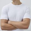 White Muscle Fit Textured T-Shirt