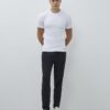 White Muscle Fit Textured T-Shirt