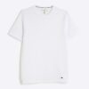 White Muscle Fit Textured T-Shirt