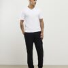 White Muscle Fit V Neck T-Shirt
