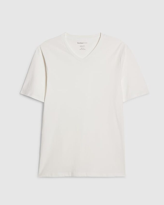 White Muscle Fit V Neck T-Shirt
