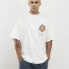 White Oversized Fit All Rights Flag T-Shirt