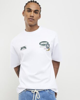 White Oversized Fit Alpine Badging T-Shirt