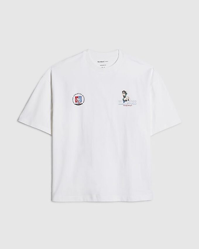 White Oversized Fit Chicago Pinup T-Shirt