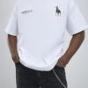 White Oversized Fit Doberman T-Shirt