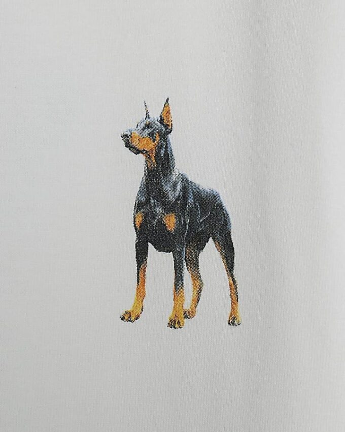 White Oversized Fit Doberman T-Shirt
