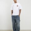 White Oversized Fit Dragon Graffiti T-Shirt