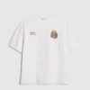 White Oversized Fit Dragon Graffiti T-Shirt