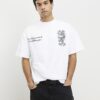 White Oversized Fit Japanese Snake T-shirt