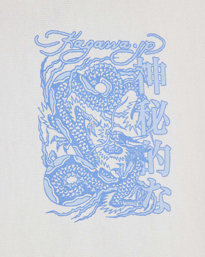 White Oversized Fit Kagawa Dragon T-Shirt