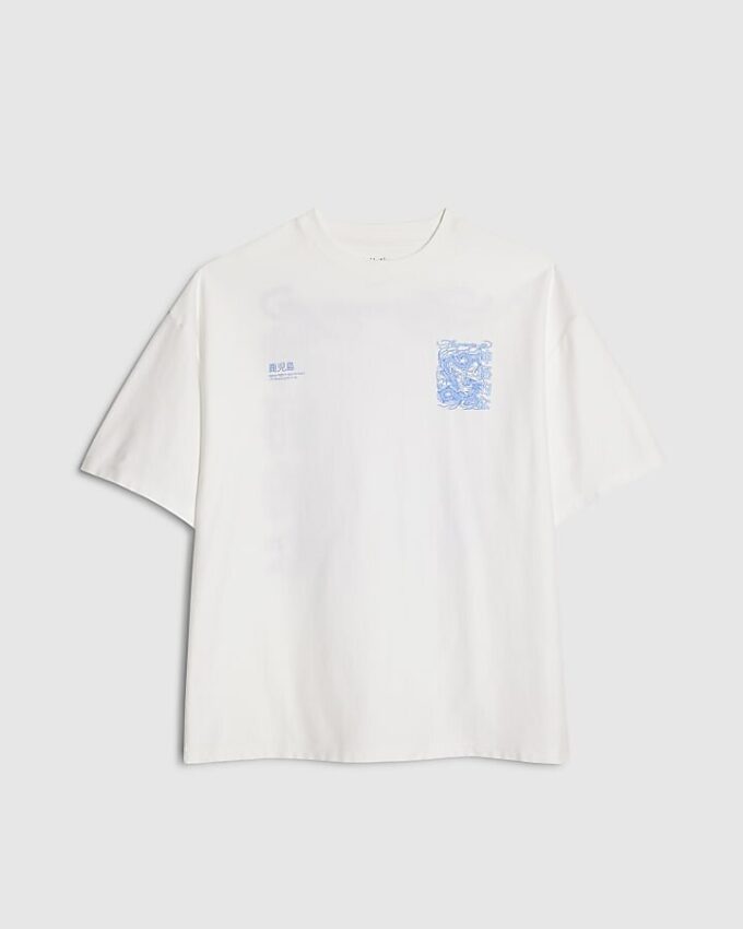 White Oversized Fit Kagawa Dragon T-Shirt