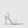 White Perspex Court Slingback Heels