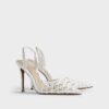 White Perspex Court Slingback Heels