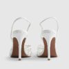 White Perspex Court Slingback Heels