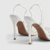 White Perspex Court Slingback Heels