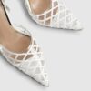 White Perspex Court Slingback Heels
