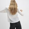 White Ruffle Tie Neck Blouse