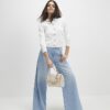 White Scallop Trim Diamante Button Cardigan