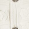 White Scallop Trim Diamante Button Cardigan