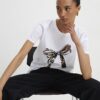 White Sketchy Foil Leopard Bow T-Shirt