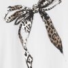 White Sketchy Foil Leopard Bow T-Shirt