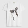 White Sketchy Foil Leopard Bow T-Shirt
