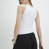 White Sleeveless Cotton Tank Top