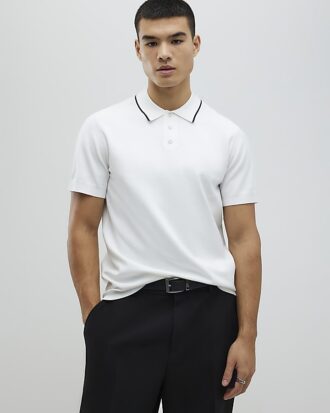 white slim fit polo shirt 1 330x413 - White Slim Fit Polo Shirt