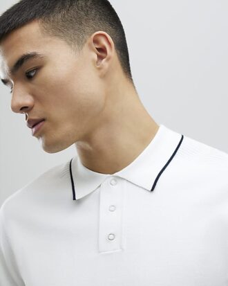 white slim fit polo shirt 2 330x413 - White Slim Fit Polo Shirt