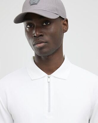 white slim fit textured polo shirt 2 330x413 - White Slim Fit Textured Polo Shirt