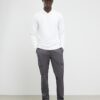 White Slim Fit Textured Polo Shirt