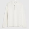 White Slim Fit Textured Polo Shirt