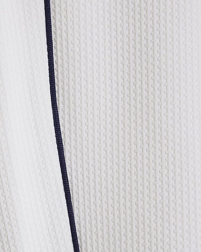 White Slim Fit Textured Tipped Shorts