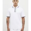 White Slim Fit Textured Zip Tipped Polo Shirt