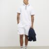 White Slim Fit Textured Zip Tipped Polo Shirt