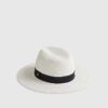 White Straw Fedora Hat