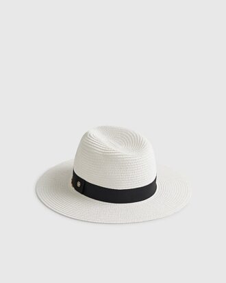 White Straw Fedora Hat