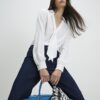 White Tie Detail Long Sleeve Blouse
